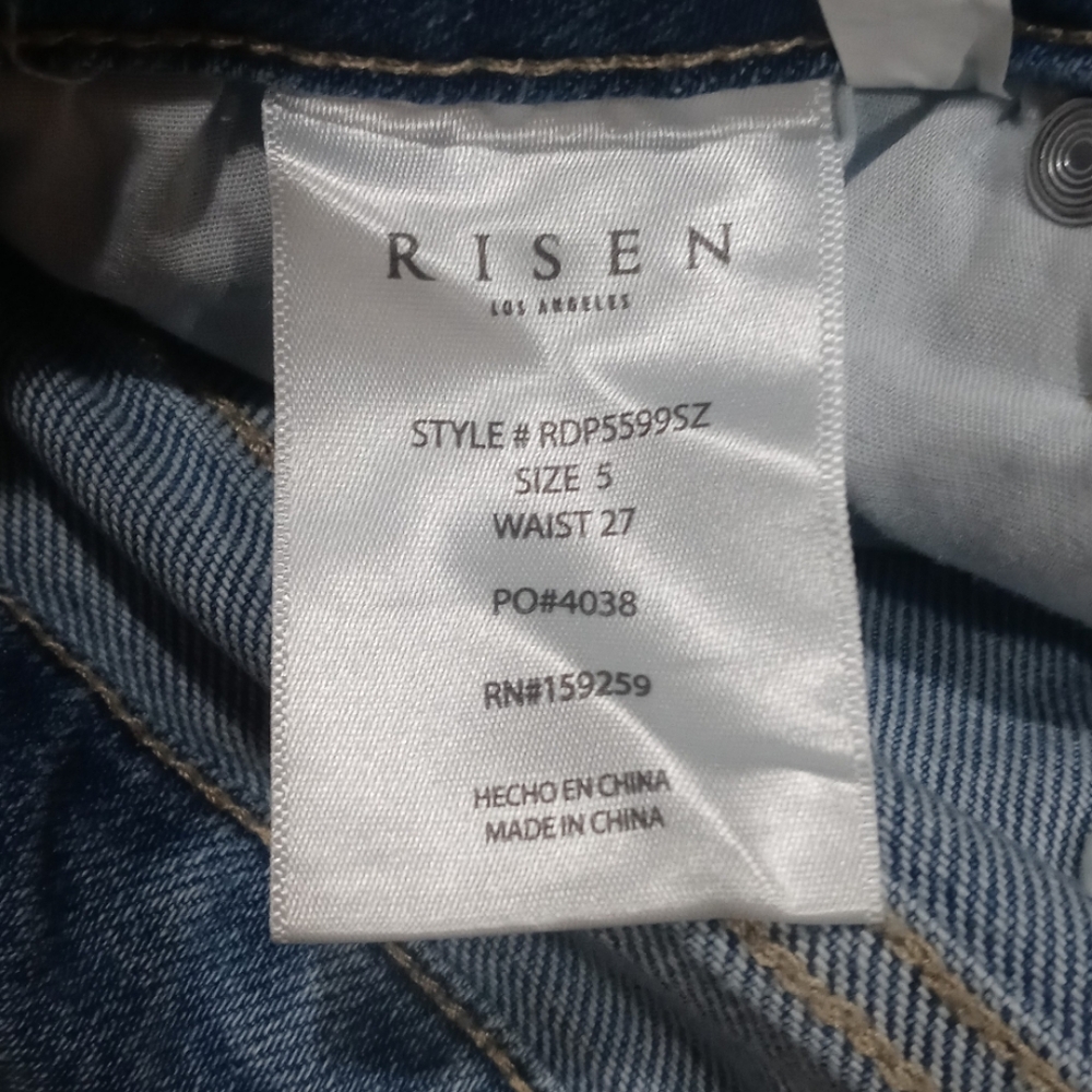 RISEN High Rise Crop Bootcut Fray Hem Jeans - Picture 6 of 13